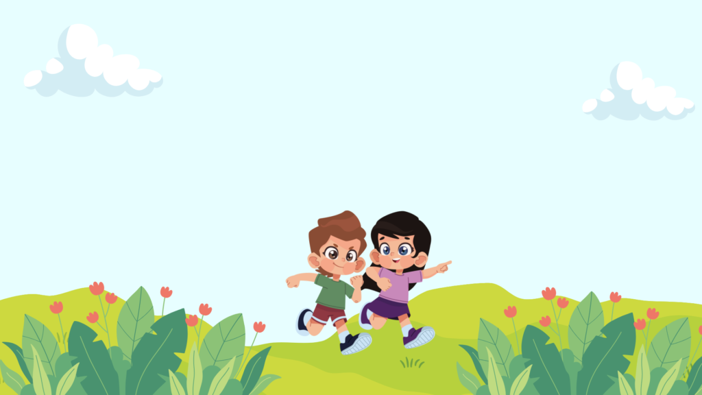 Children holding hands in a circle, playing and falling down joyfully.