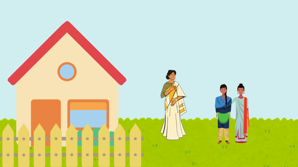 Two wise daughters advising their mother not to betray the kind golden goose.