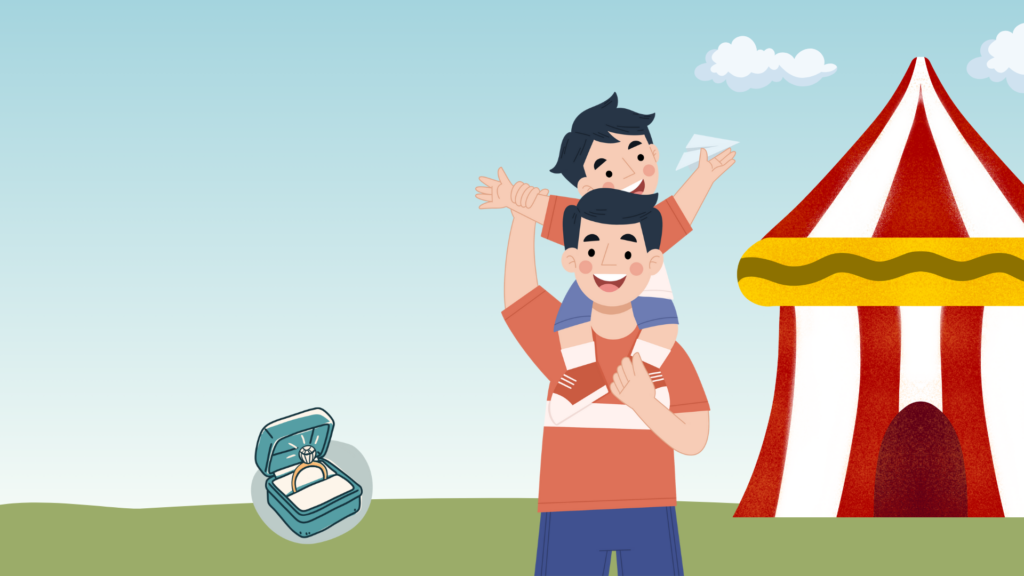 A gentle lullaby promises a mockingbird and a king’s ring to comfort a sweet child to sleep.