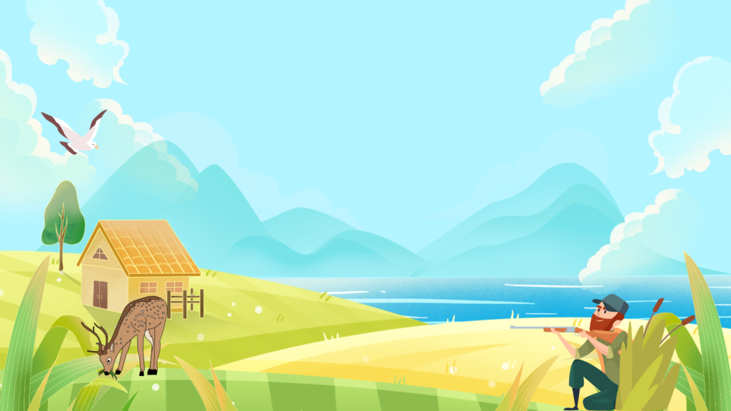 A hunter spots a deer in the forest and swiftly strikes it down with his arrow.