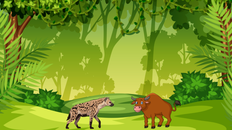 Stupid bull and Striped hyena (મૂર્ખ બળદ અને ઝરખ)